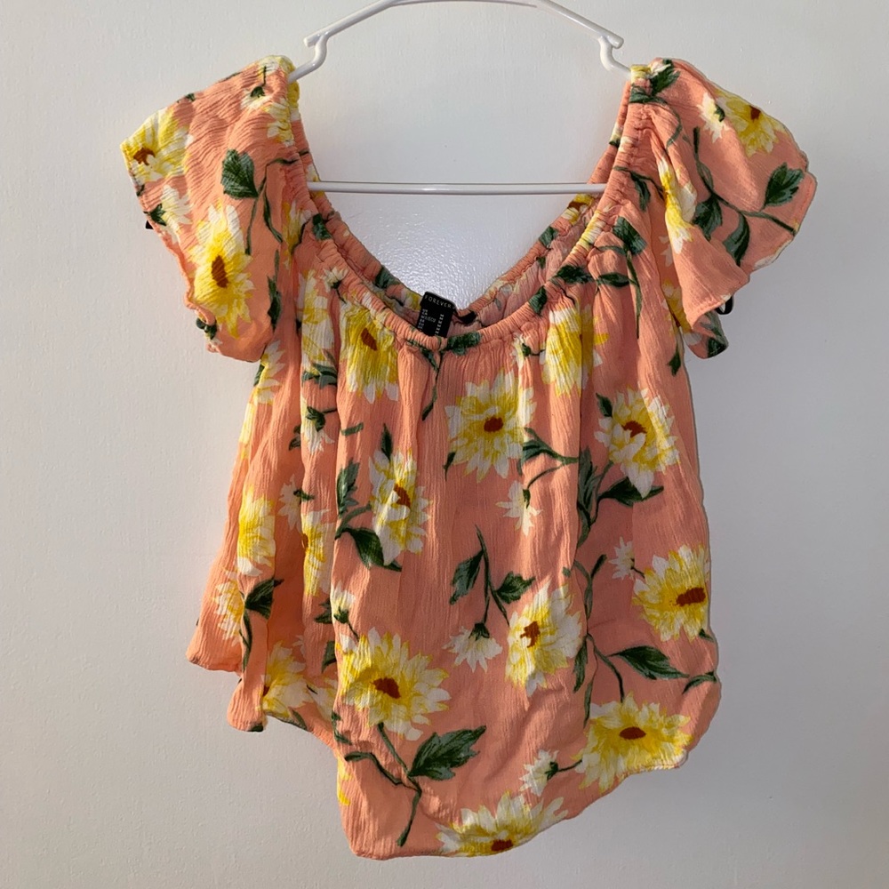 Forever21 floral off the shoulder top